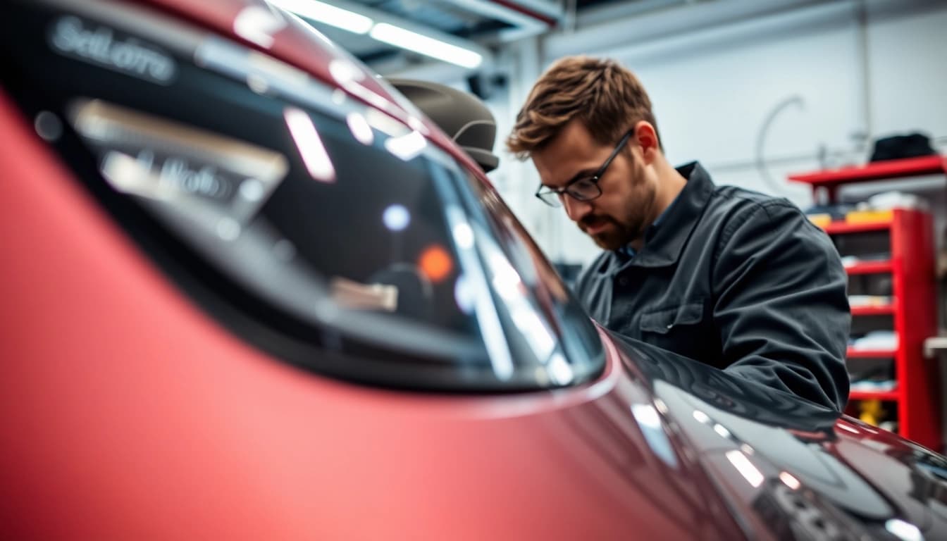 Smart Repair München Preis: Hochwertige Lackschaden-Reparatur in einer modernen Werkstatt.