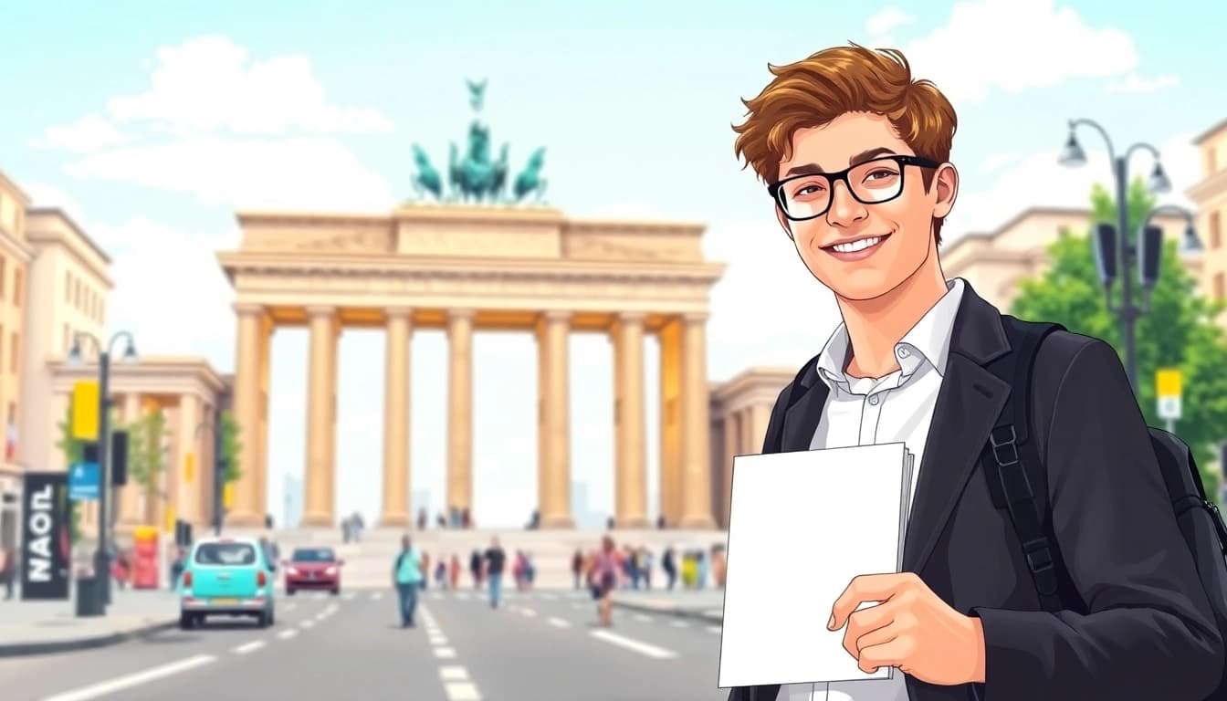 Explore the average salary in Germany with a confident professional in Berlin.