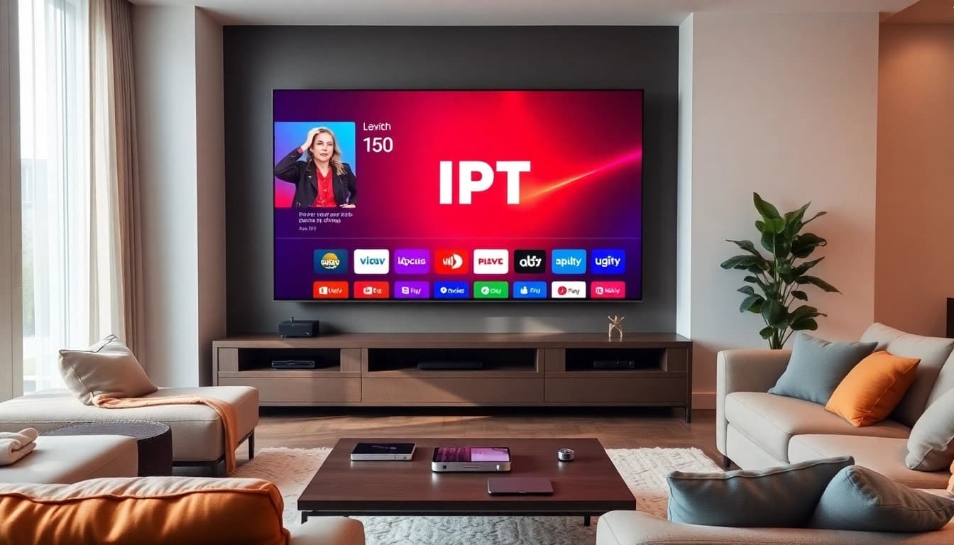 Experience high-quality streaming with IPTV kaufen on your large screen TV in a cozy living room.