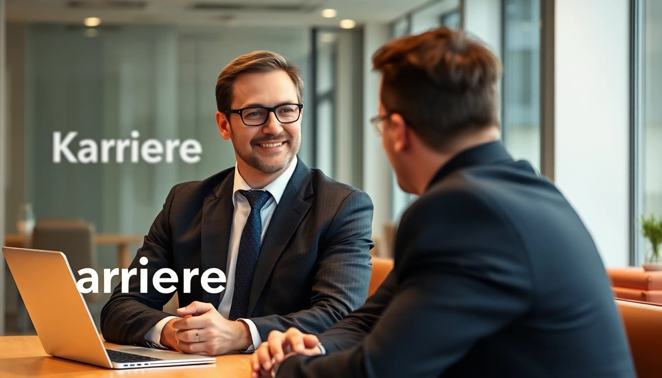 Headhunter Vertrieb interviewt einen potenziellen Kandidaten in einem professionellen Möbel-Setting.