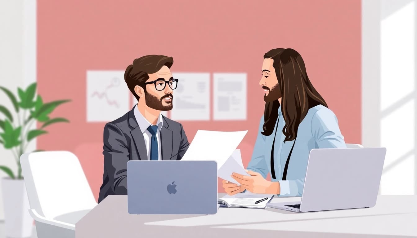 Professional corporate consultant advising a company, illustrating the role of Unternehmensberater in strategic decision-making.