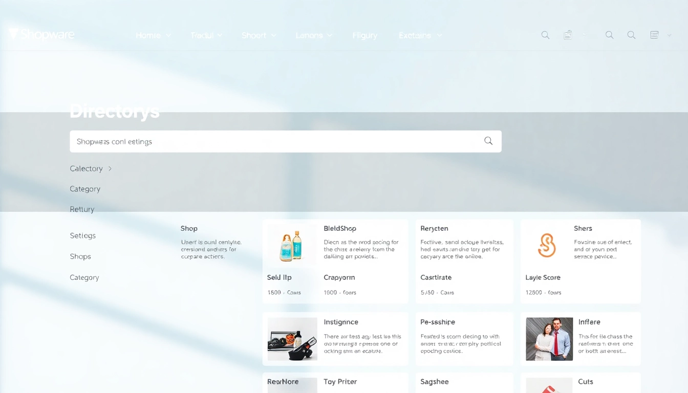 Verzeichnis für Shopware Shops mit moderner Benutzeroberfläche und einfacher Navigation.