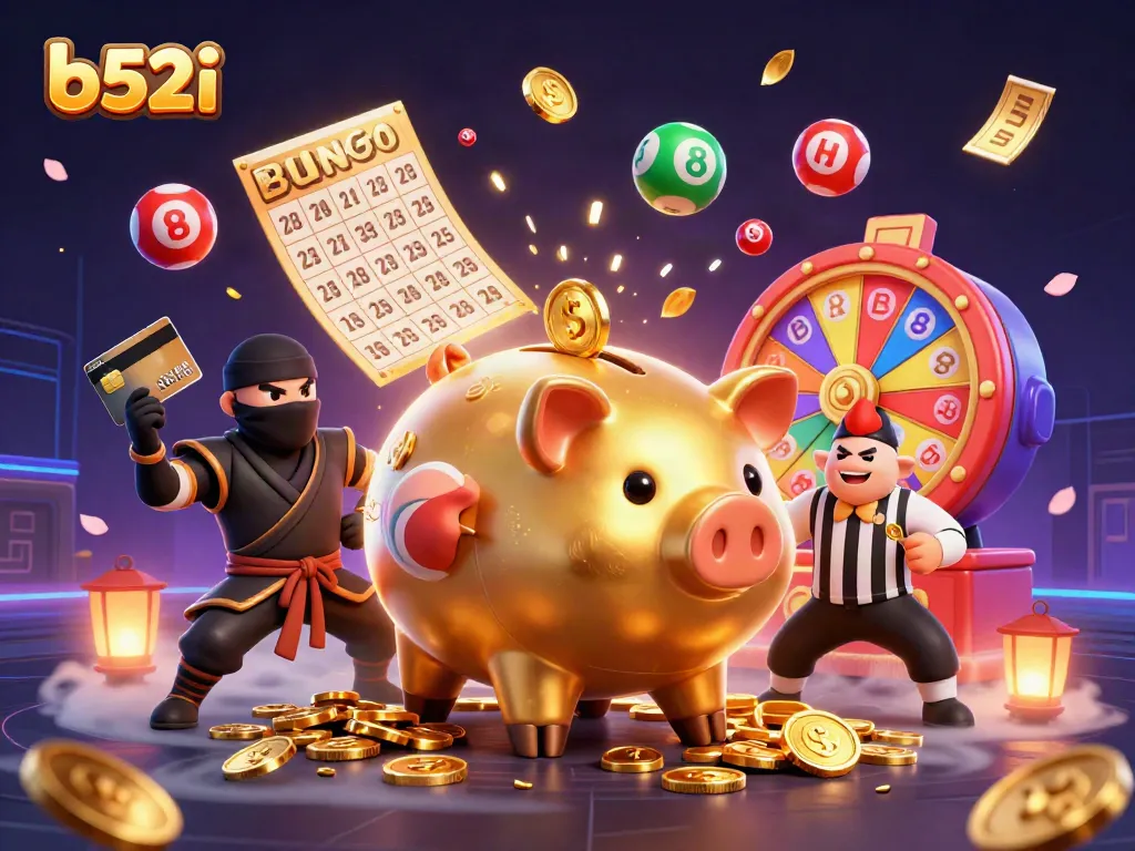 Experience the thrilling action of b52i with a dynamic casino scene featuring vibrant lottery elements.