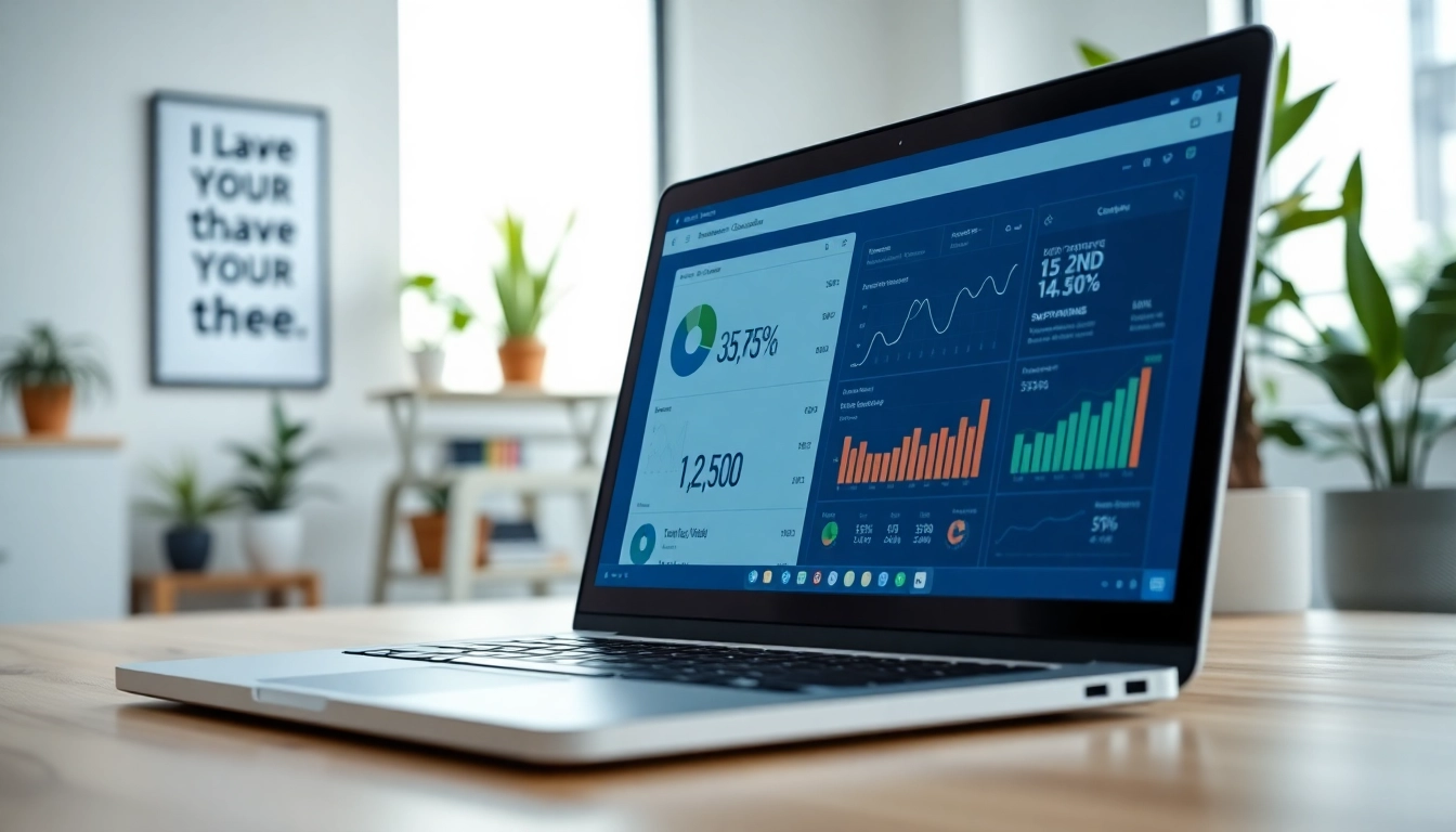Optimierung der Shopware Leistung mit datengestützter Analyse auf einem Laptop in einem modernen Büro.