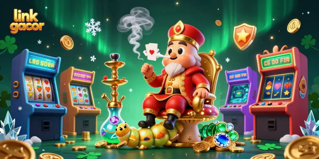 Experience the excitement of winning with link gacor in this vivid 3D casino illustration.