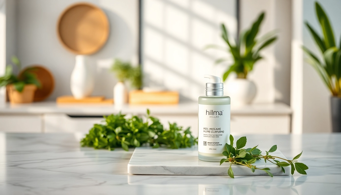 hilma biocare wellness product elegantly displayed among natural elements.