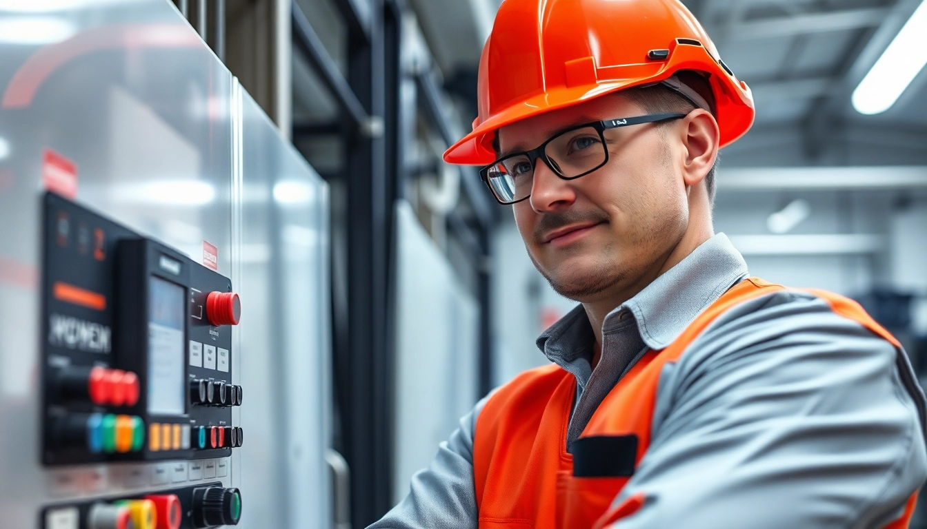 Fachkraft bei der DGUV V3 Prüfung von elektrischen Geräten zur Gewährleistung der Sicherheit am Arbeitsplatz