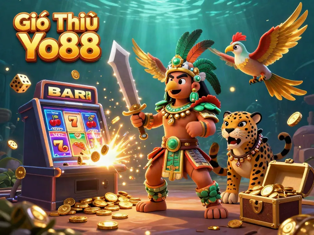 Experience the thrilling world of Giới Thiệu Yo88 with vibrant casino elements and dynamic gameplay visuals.
