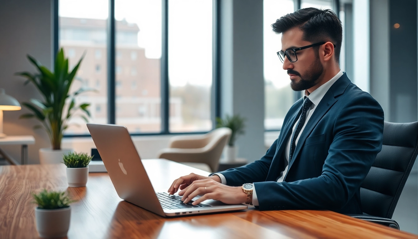 Professioneller Headhunter Erfurt analysiert Lebensläufe in modernem Büro.