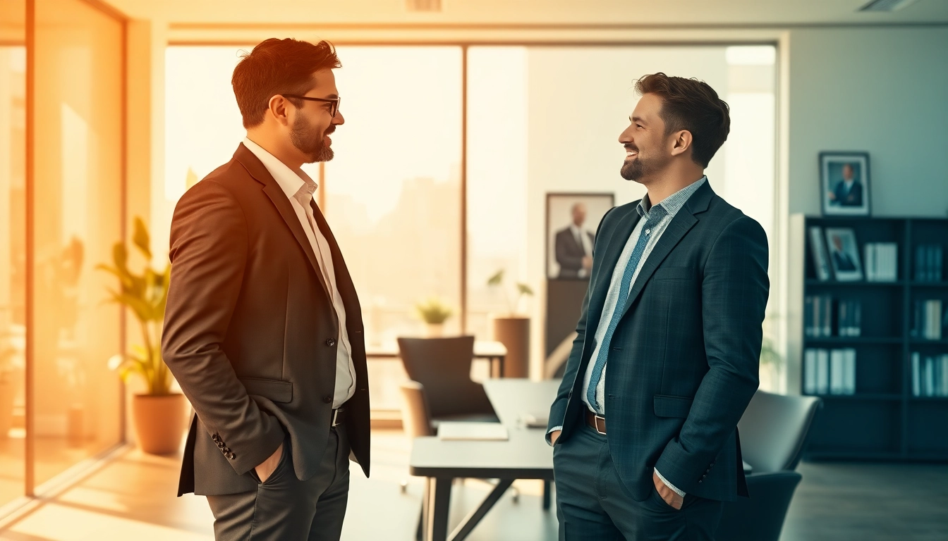 Headhunter Essen führt ein persönliches Gespräch mit einem Kandidaten in einem modernen Büro.