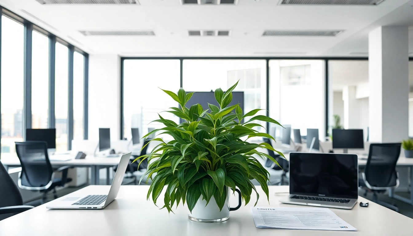 Modernes Büro für Headhunter IT mit natürlichem Licht und eleganten Möbeln.