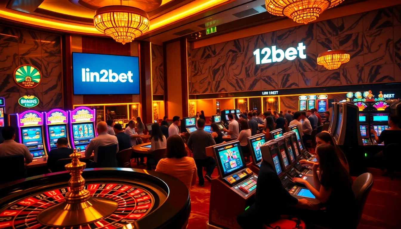 Exciting online casino scene featuring link 12bet with vibrant games and luxurious ambiance.