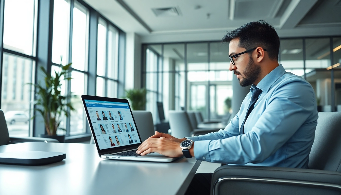 Headhunter IT analysiert Bewerberprofile in modernem Büro mit natürlichem Licht.