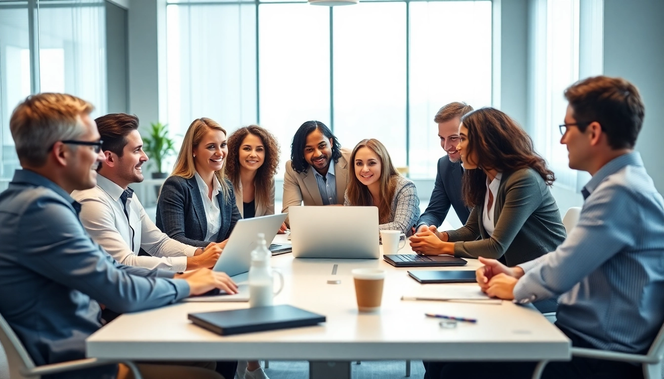 Headhunter IT in a collaborative team meeting, showcasing a diverse professional environment.