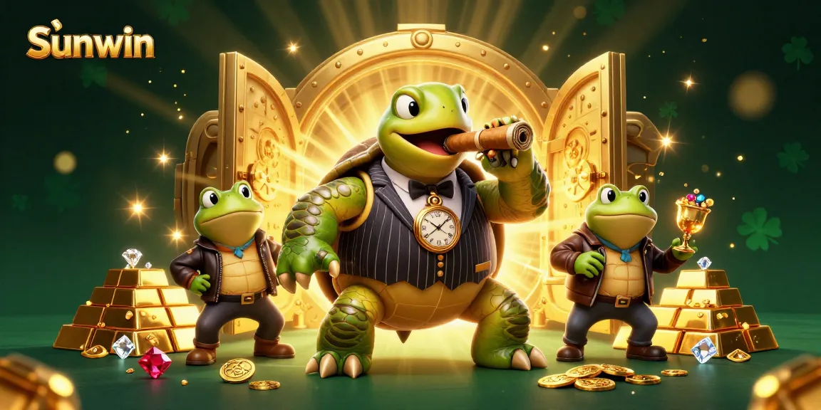 Experience thrilling wins at Sunwin with this vibrant casino adventure featuring animated characters and treasures.