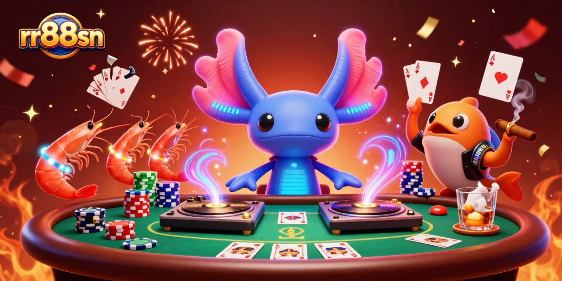 Engage in thrilling betting with rr88sn at vivid underwater casino scene featuring dynamic characters and poker elements.